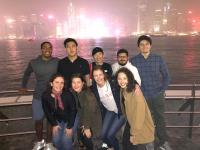 Ms Silvia GROTHE I RIERA (first row, first from left) and other incoming exchange students of the College at the Victoria Harbour